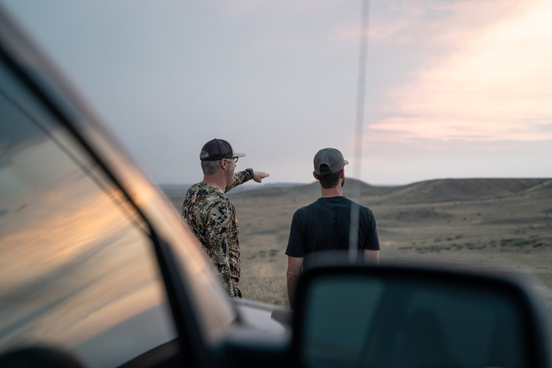 Hunters in a field